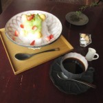 Cafe 中野屋『茶豆で作ったずんだ餡と苺、南瓜アイスのかき氷』